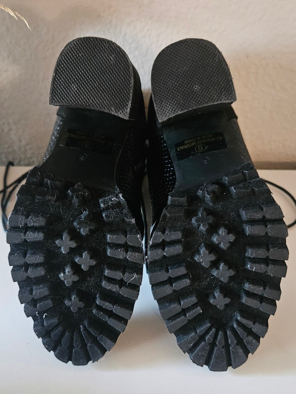 Olivia Fargiano Black Patent & Suede Tie Up Boots - Picture 9 of 10